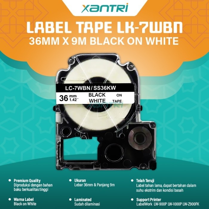 

Xantri - Label Tape 12mm 18mm 24mm 36mm LK4WBN LK5WBN LK6WBN LK7WBN Laminated