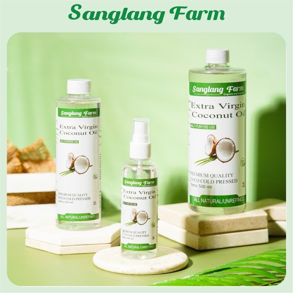 

Sanglang Farm VCO Virgin Coconut Oil Minyak Kelapa Murni 100% Cold Pressed Tanpa Kimia 100ml 250ml 500ml