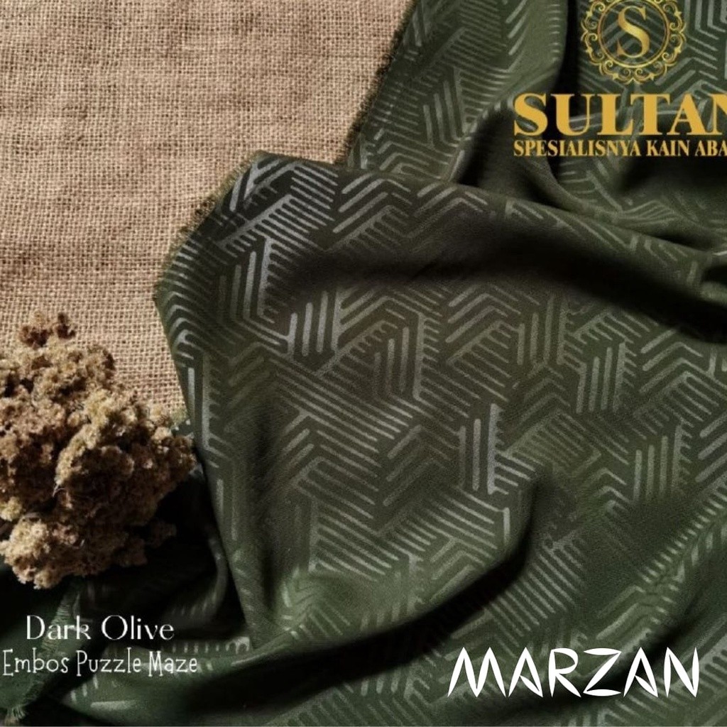 50CM MAZEN (MARZAN) EMBOS PUZZLE MAZE DARK OLIVE ANTI UV KAIN ABAYA SULTAN