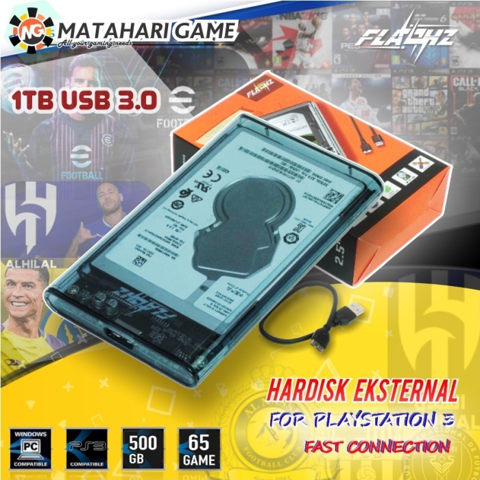 Hdd PS3 500GB - Hardisk ps3 External Support PS3 Full Game  - HDD 250GB