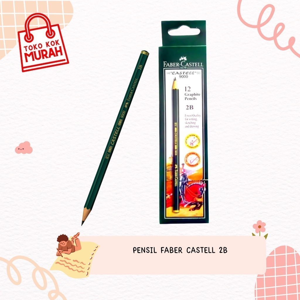 

Faber-Castell Pensil Pencil Ujian - 2B Castell 9000 (PER PACK)