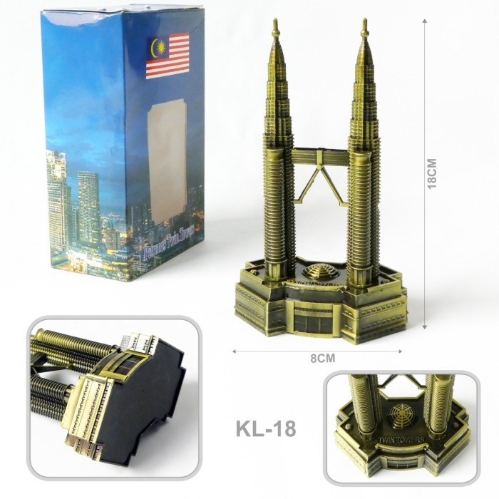 ✨Q.LnS✨ - TERBARU PAJANGAN MINIATUR MENARA PETRONAS TWIN TOWER MALAYSIA - uk 18