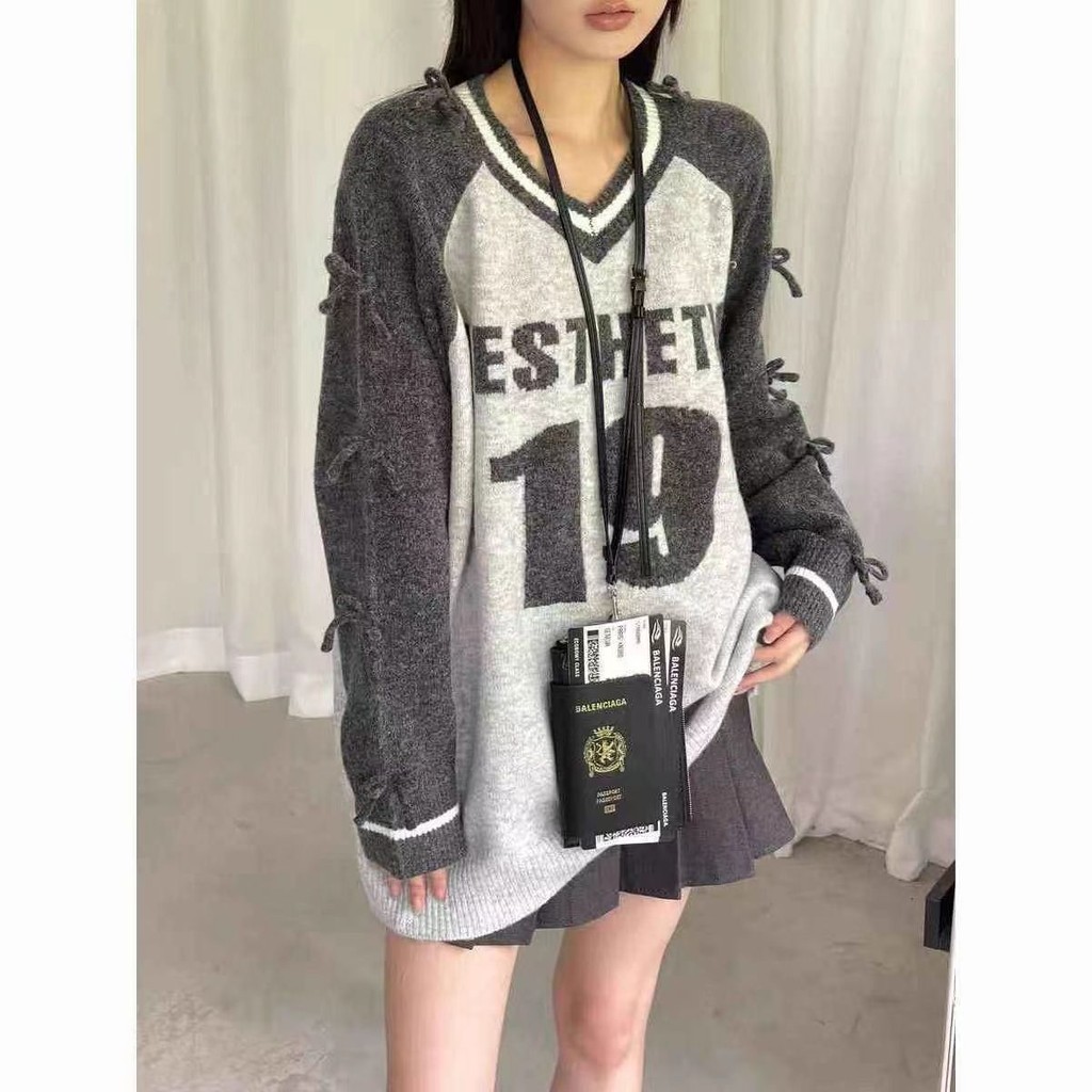 sweater wanita longgar dan atasan sweater rajutan tipis