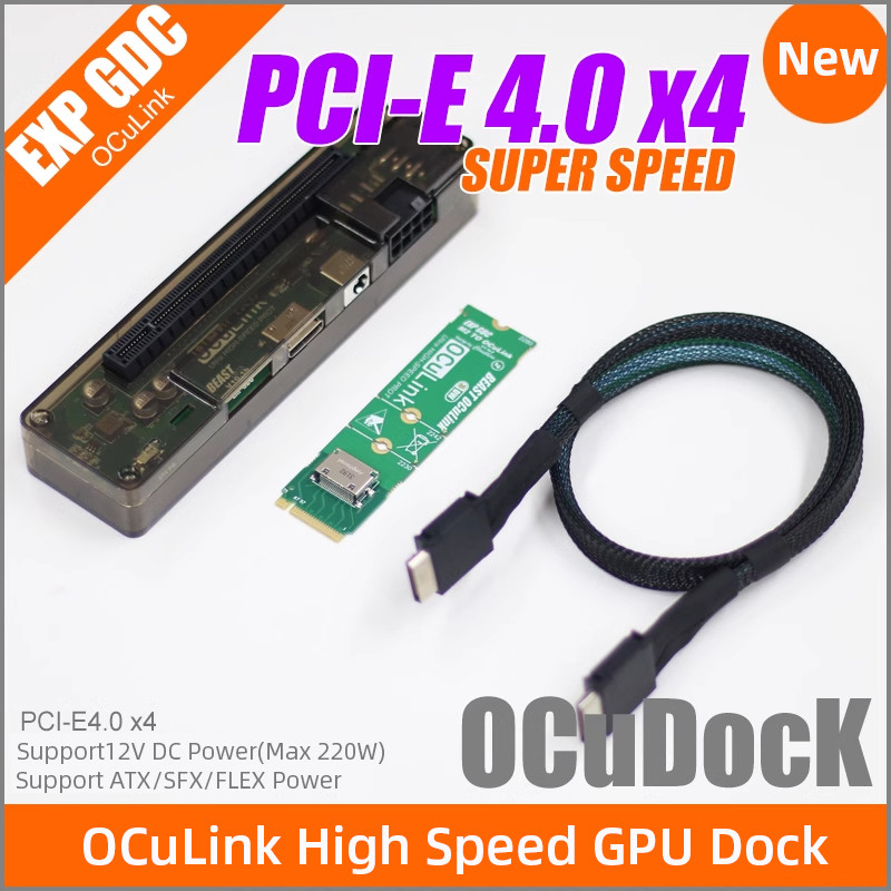 EXP GDC OCuLink Dock GPU kecepatan tinggi, PCIe 4.0x4 Mini PC Notebook Laptop ke adaptor kartu grafi