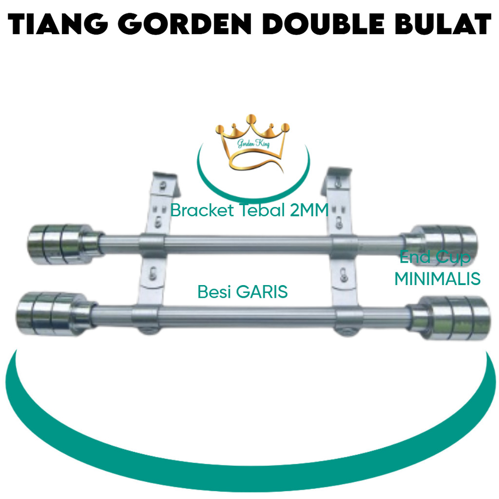 Tiang Besi Batang Gorden Double Rolet Ring Smokering Besi Gorden Ganda Besi Bulat Kokoh
