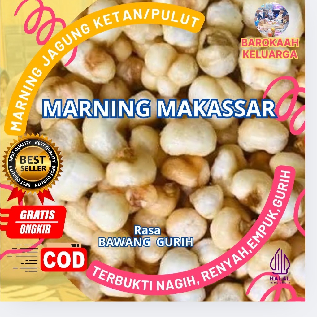 

Marning Milenial Terbaru Sangat cocok untuk Suguhan Tamu terbuat dari jagung Ketan Putih Asin Bawang Gurih 100gr, 250gr 500gr 1KG /kiloan Gurih Renyah Murah / Jagung Marning ketan Asin / Marneng Jagung Makassar Original Asin gurih