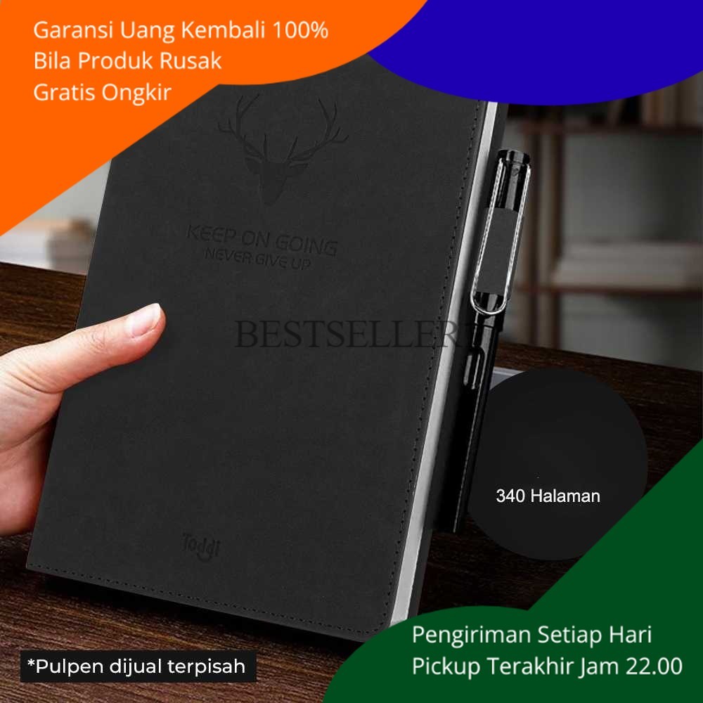 

BS Buku Catatan Cover Kulit Sintetis Saku Kerja Bergaris Planner Daily Leather Book Meeting Murah