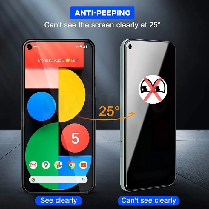 ANTI SPY PIXEL 3 3A 3X 3A XL / PIXEL 2 2XL TEMPERED GLASS SPY PRIVACY - PIXEL 3A XL