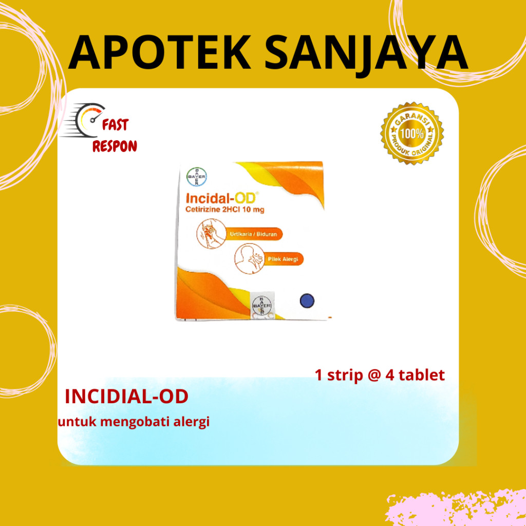 INCIDAL-OD/CETERIZINE TABLET/STRIP/OBAT ALERGI