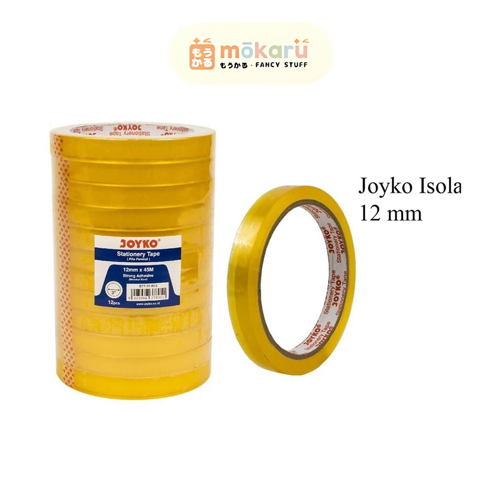 

Joyko Isolasi Lakban 12mm x 45m STT-31-R12 / Pita Perekat Selotip Solasi Murah Berkualitas