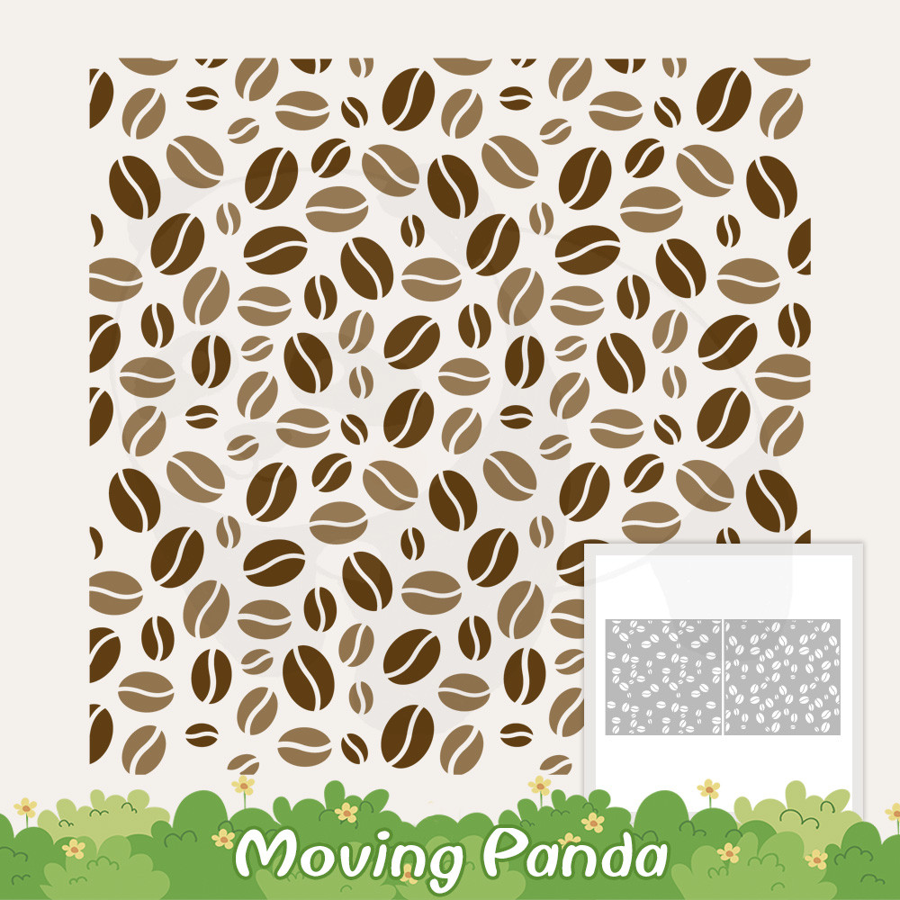 

2023 New 2PCs Coffee Beans Plastic Stencils For Cards Albums Diary Background Decor DIY Scrapbooking Supplies Stationery Stencil