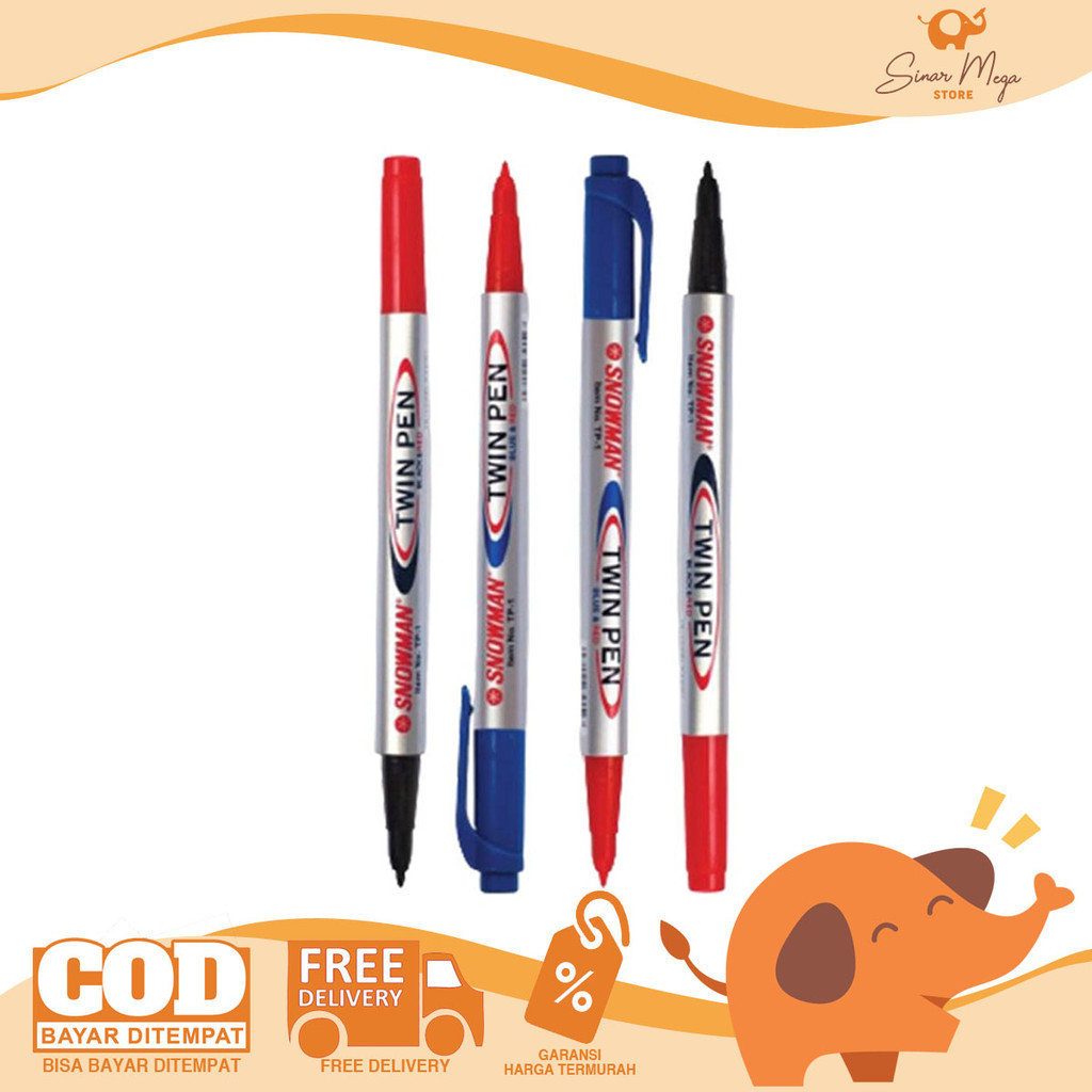 

Snowman Marker Twin Pen Tp-12 / Spidol Marker Kecil Dual Tip