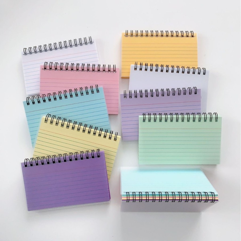 

Bview Art Color Blocking Tearable Coil Notebook Sticky Notes Index Card Notebook Wordbook Small Notebook