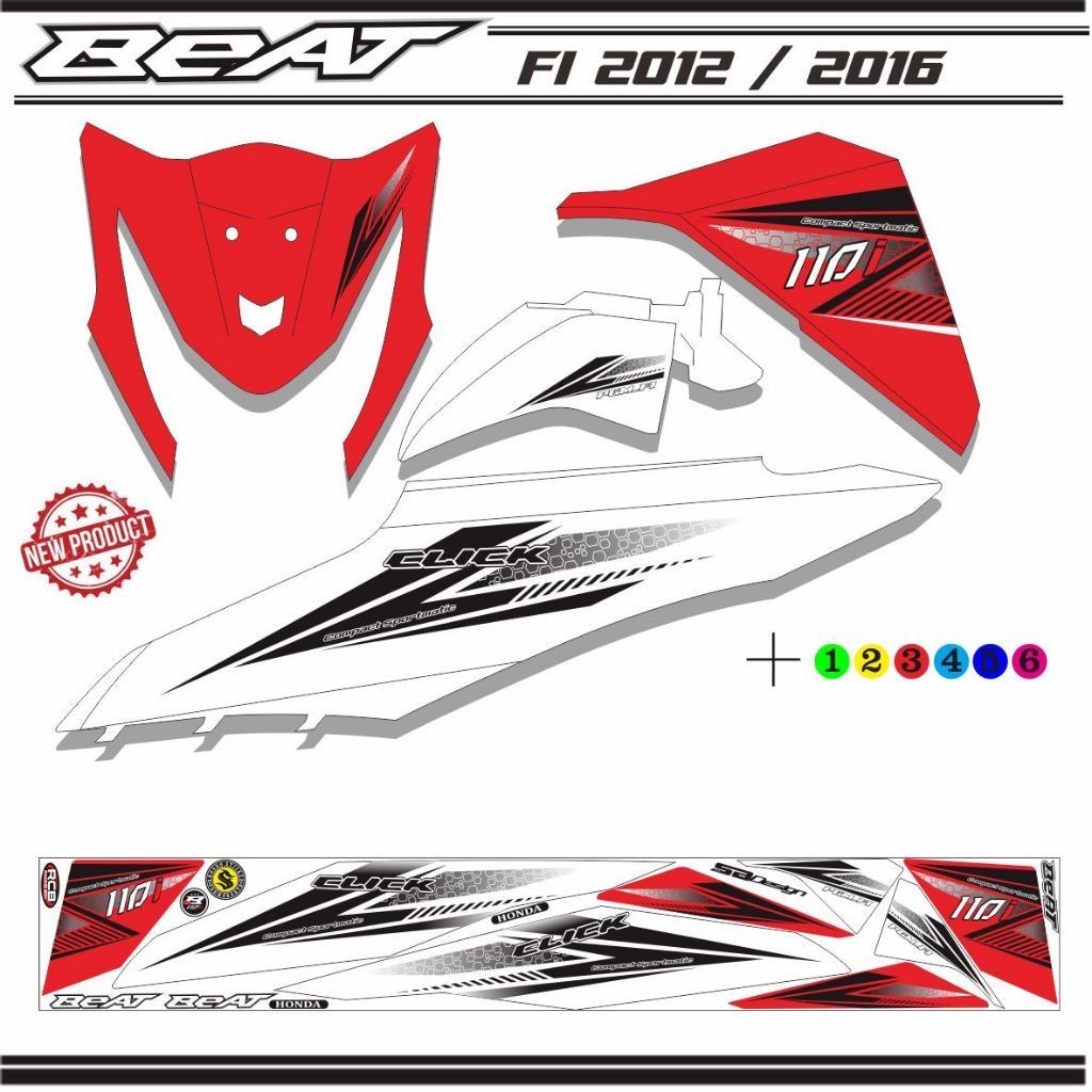 VARIASI NEW / STRIPING MOTOR VARIASI LIS CLICK BEAT FI STIKER BEAT