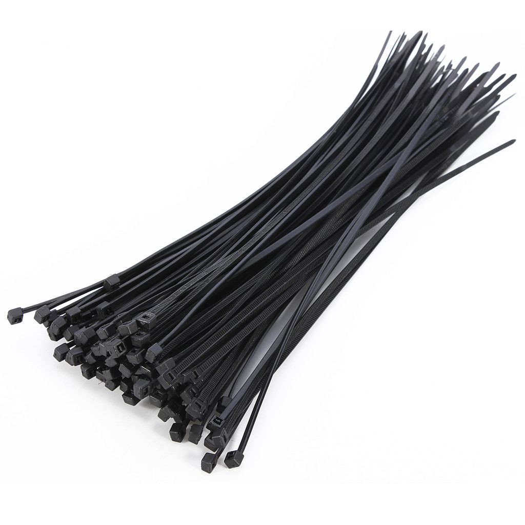 

100 x Thin Black Cable Tidy Ties Zip Ties Cord Strap Wrap 200mm x 3mm