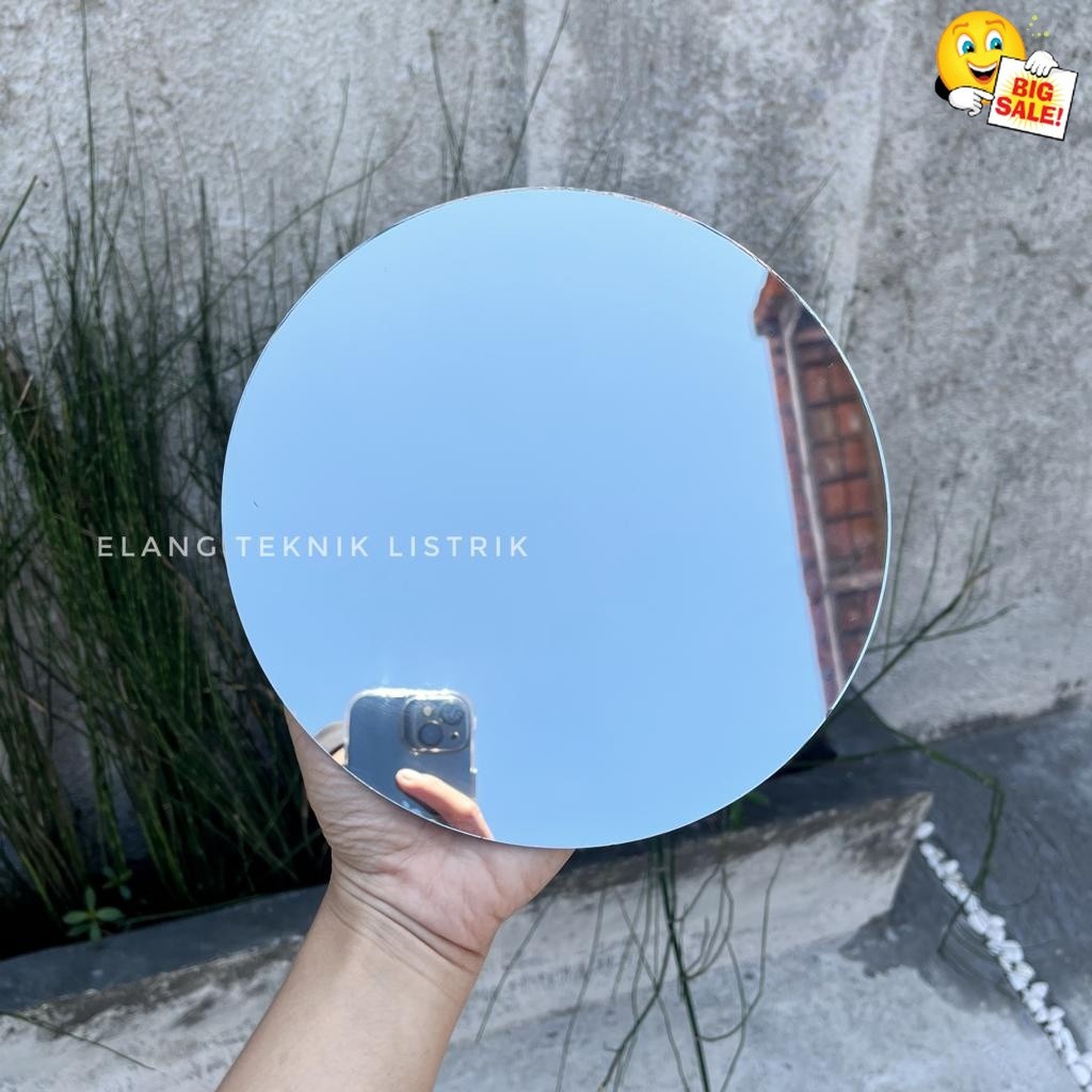 Kaca Cermin Aesthetic Diameter 20CM Tebal 2MM / Kaca Cermin Bulat Hiasan Dinding ASLI KACA 100%