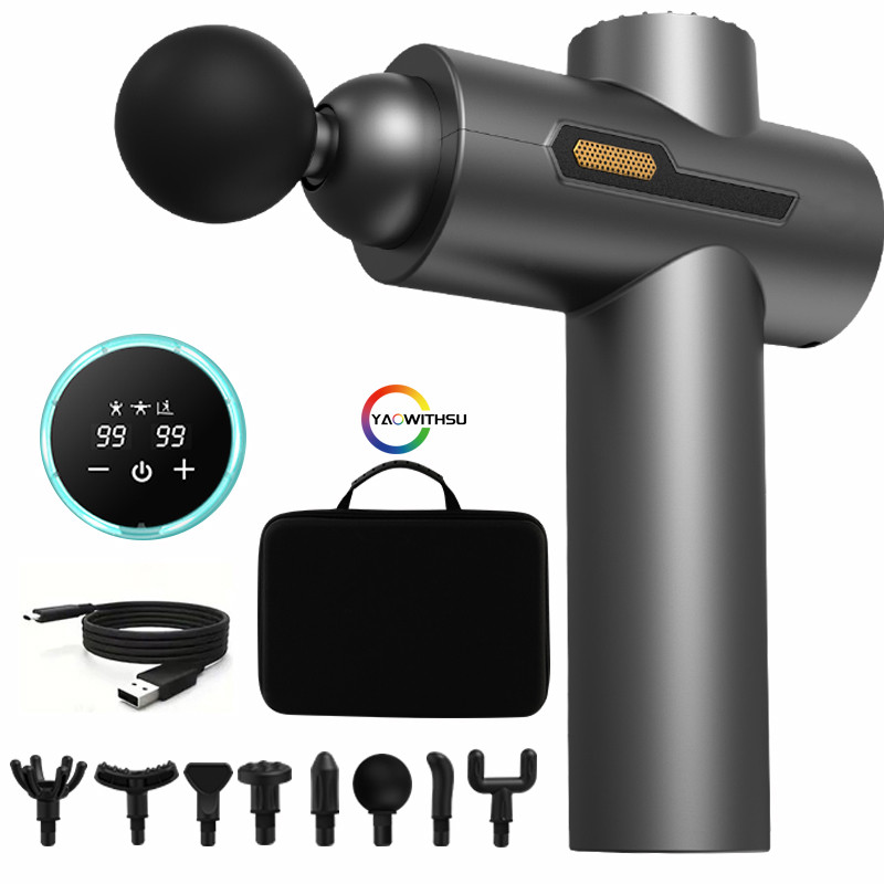 1 massage gun, 8 massage heads, 3 tapping modes, deep tissue muscle handheld impact massager for bod