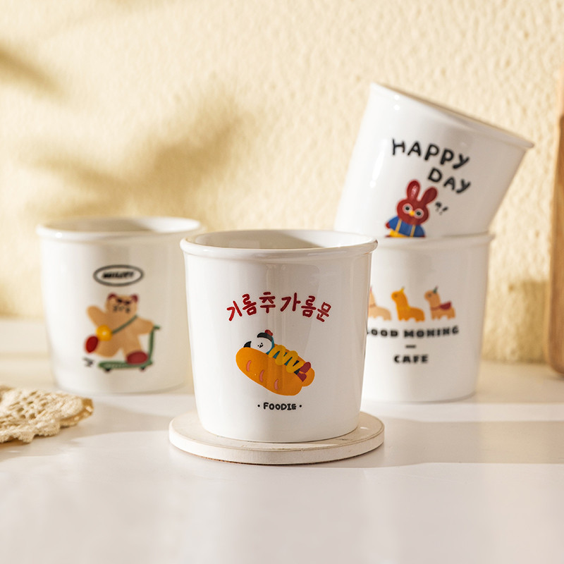 MDZF SWEETHOME Original Cartoon Ceramic Coffee Cup High-Quality Lovely Mug Ideal for Home Breakfast 
