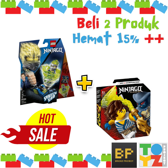 Lego Ninjago 70682 Spinjitzu Slam Jay & 71732 Epic Battle Set Jay vs Serpentine