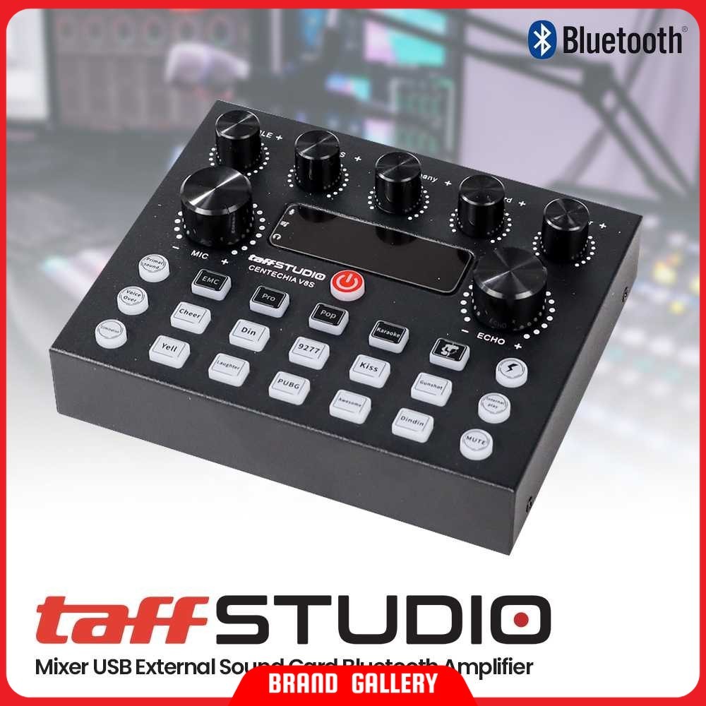 TaffSTUDIO Mixer USB External Sound Card Bluetooth Amplifier - V8S