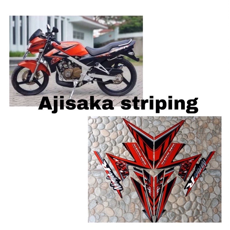 striping stiker lis les kawasaki ninja R 2014 2015 merah hitam oren hitm