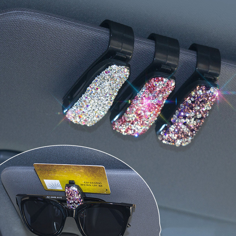 

Woman Car Glasses Case Auto Sun Visor Glasses Holder Sunglasses Clip Card Ticket Holder Pen Case Clip Box Accessories For Toyota
