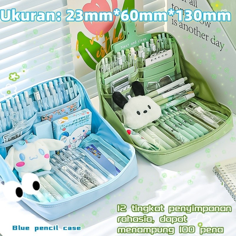 

[ COD✅Ready ] 12 LapisTempat pensil berkapasitas besar Tempat Pensil Cinnamoroll Panda Penyimpanan Alat Tulis Siswa Perlengkapan Sekolah kotak alat tulis anak yang indah