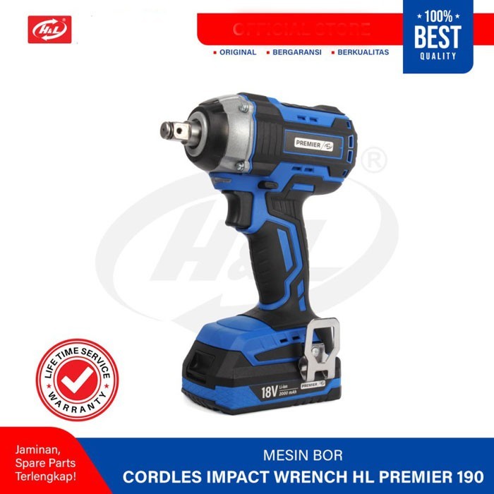 HL Premier CIW-190 Cordless Impact Wrench CIW190 Bor Pembuka Baut Baterai Cordless Pembuka Baut dan 