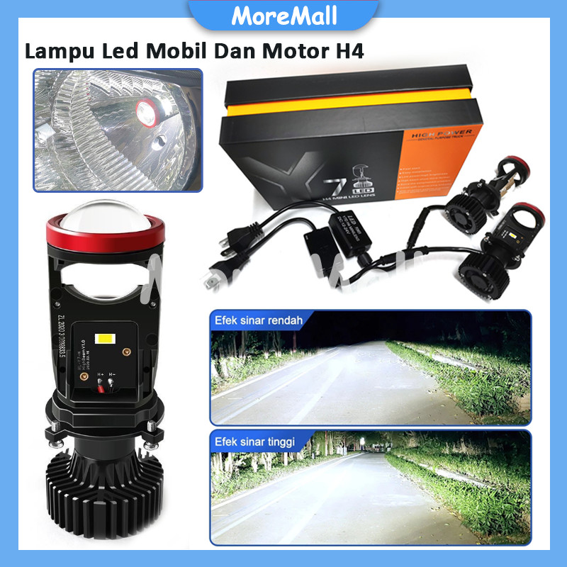 Y7D Lampu Led Mobil Dan Motor H4 / Lampu Led Mobil Motor H4 Mini Projector Projie