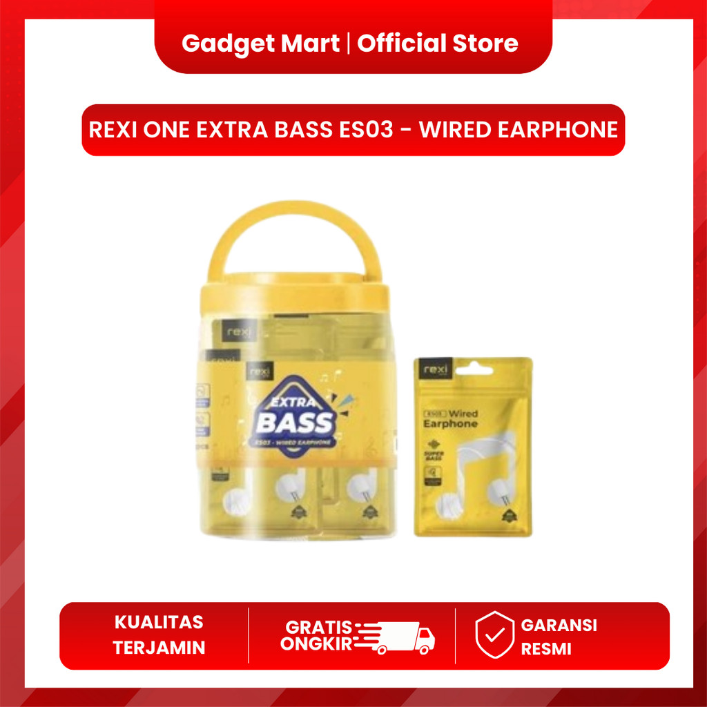 REXI ONE EXTRA BASS ES03 - WIRED EARPHONE 1 TOPLES HARGA 1 PCS