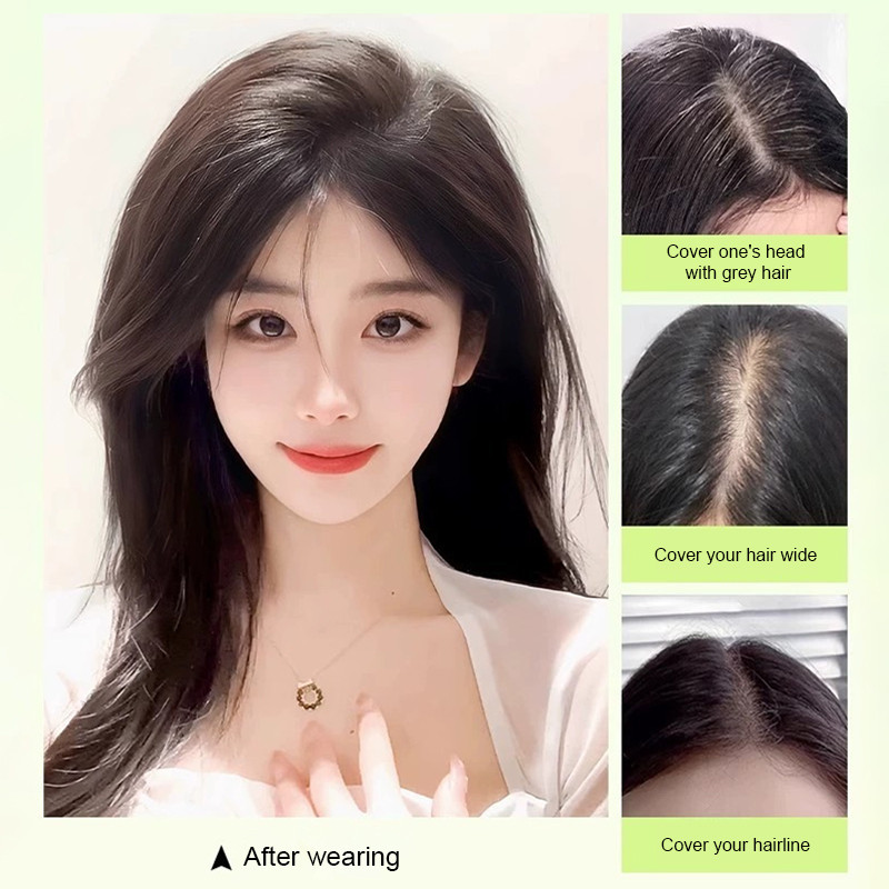 COD Halus Poni Potongan Wig Wanita Berbulu Halus Wig Alami Simulasi Poni Wig