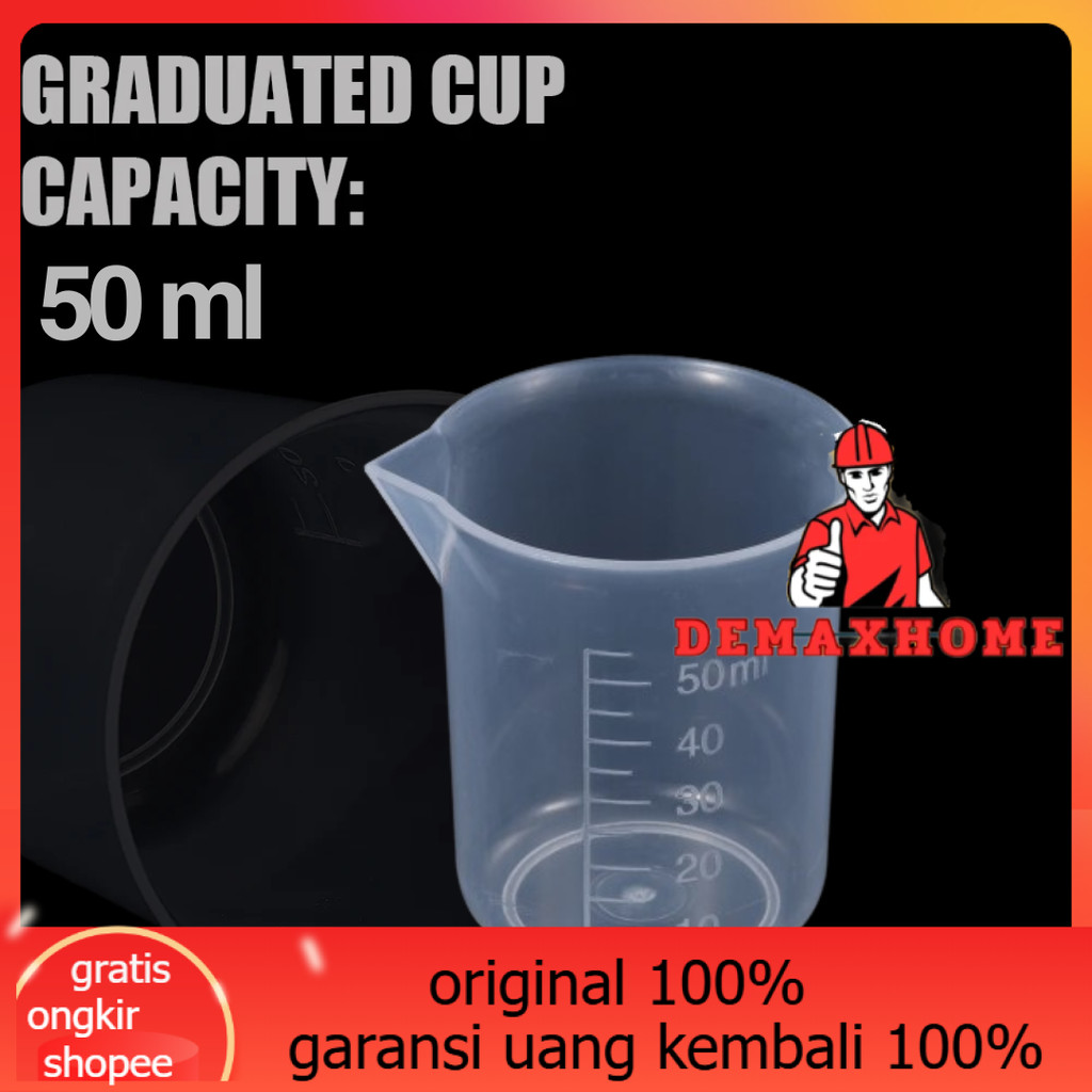 BURSON Gelas Ukur Plastik Dapur Laboratorium Measuring Cup - B4