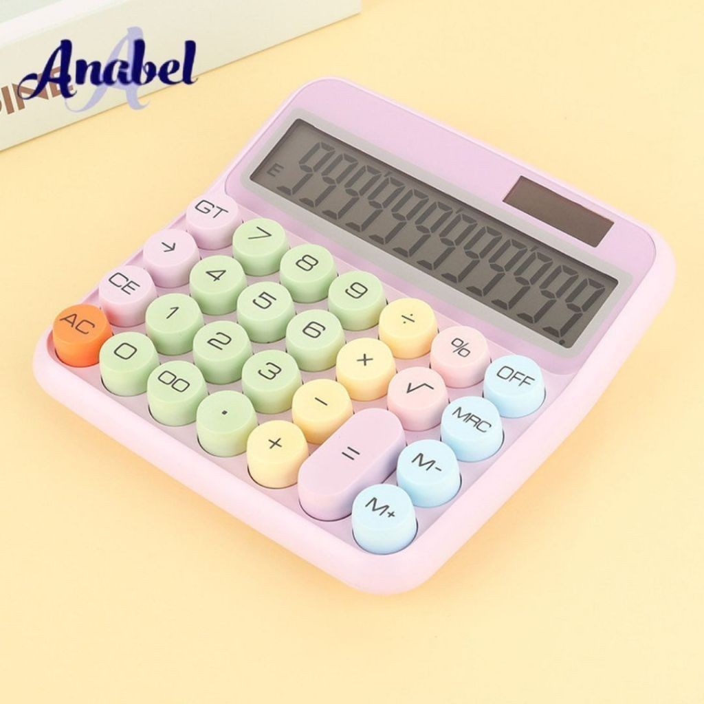 

ELMO Kalkulator Lucu Warna Warni Model Korea 12 Digit Display Besar Keyboard Dot Mekanik