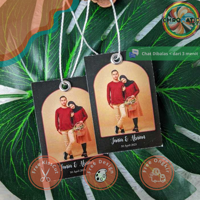 

chromatic Print Hangtag Wedding Souvenir Hang Tag Label Custom Pernikahan Ucapan Nikah Free Desain