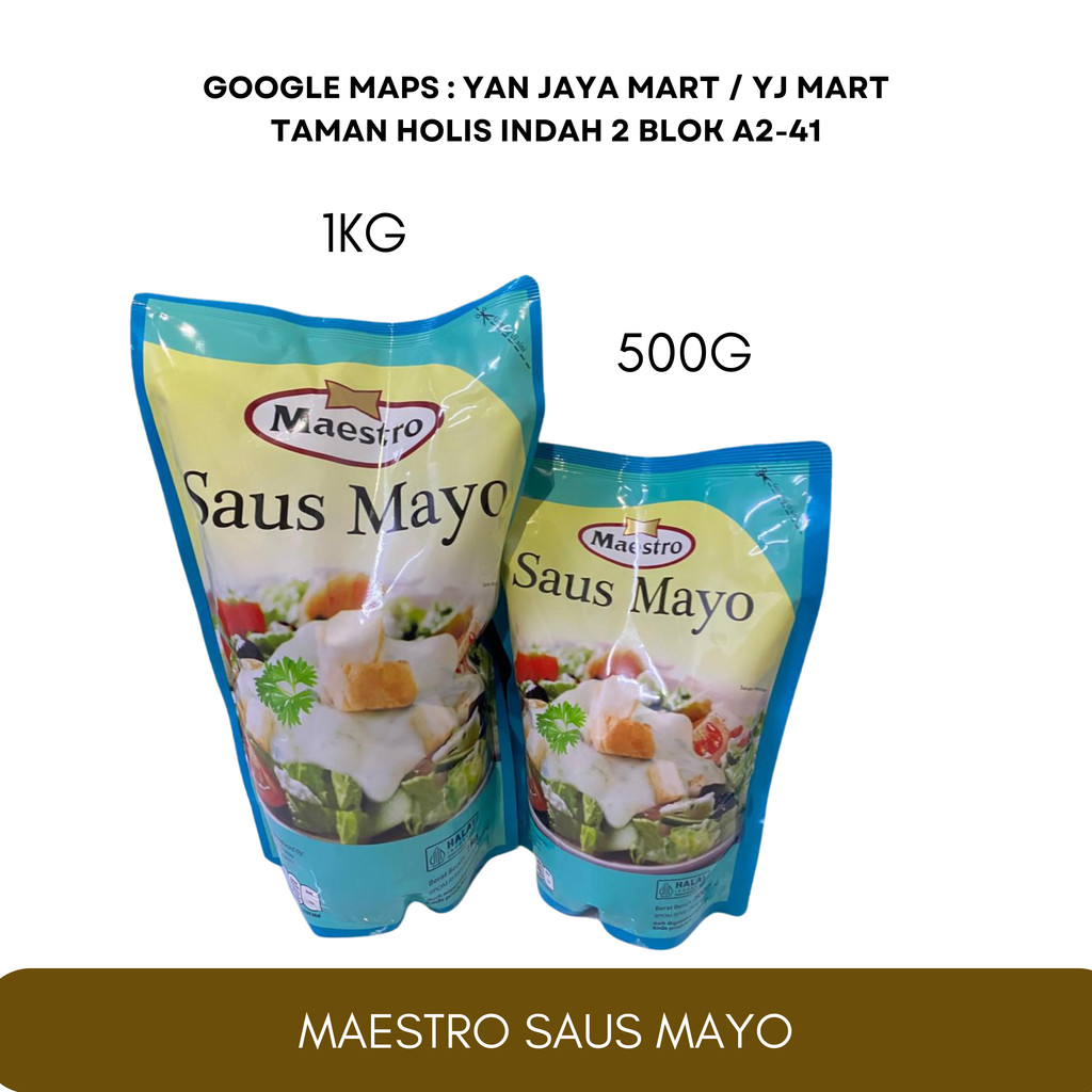 

Maestro Saus Mayo / Sauce Mayonaise / Mayonais / Kemasan 1KG/500G