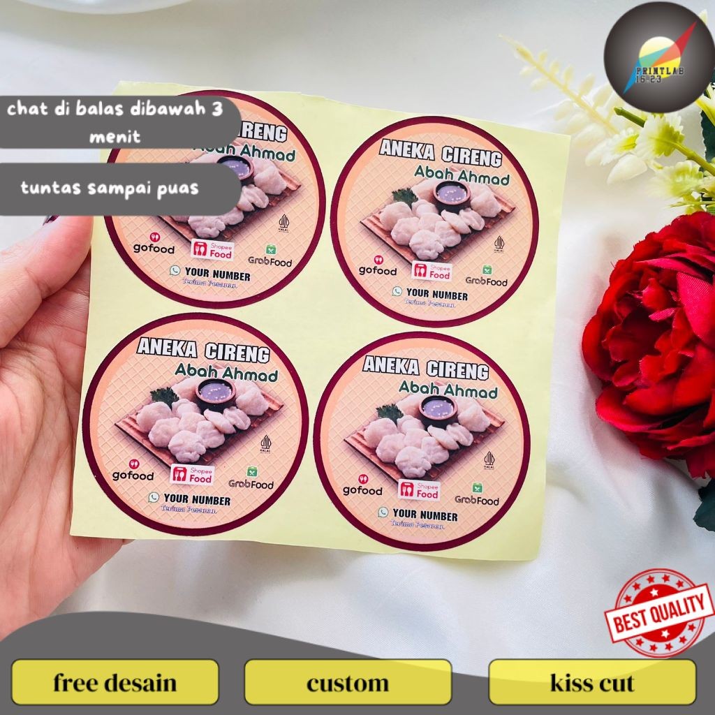 

PrintLab 2-4 Sticker Print Chromo Cireng Cilok Cibay Stiker Label Bulat PerAcian Free Desain Custom