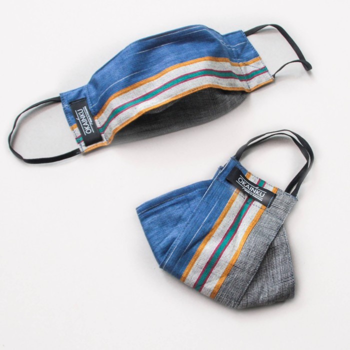 NEW -Okainku Masker 3D Blue colorblock - earloop