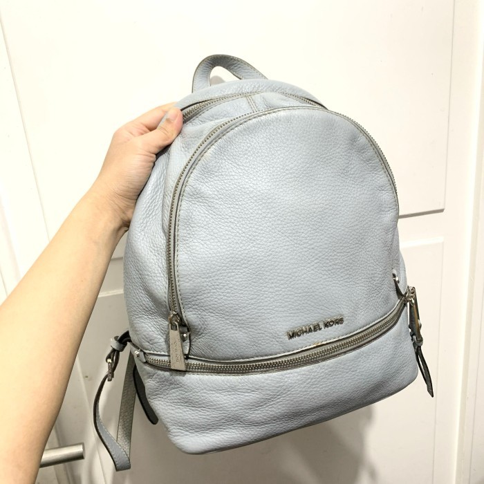 NEW -Preloved Tas MK Rhea Backpack Soft Blue Authentic Original