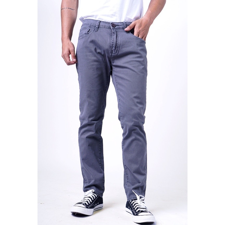 Bombboogie Celana Panjang Pria Chinos Slimfit C1 Series Dim Grey 43SC1B5DE