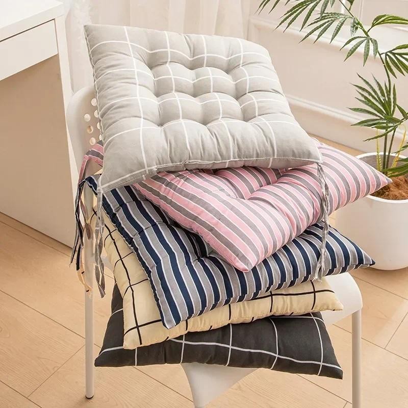 

2pcs Stripes Plaid Soft Cushion Square Seat Pad Home Decoration Outdoor Garden Patio Mat Sofa Hip Cushion Office Chair Cushion