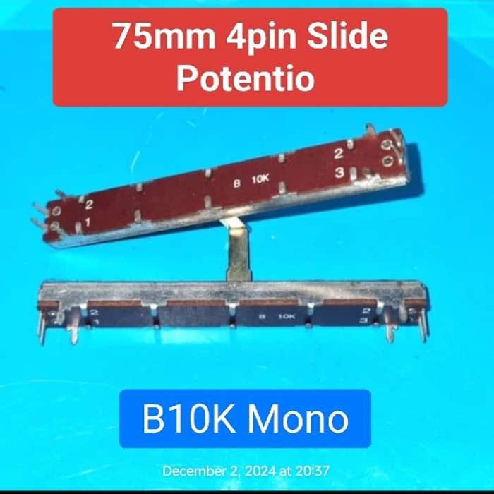 Slide B10K Mono 75mm Potentio High Quality 7.5Cm Potensio Geser Fader Balance Audio Mixer