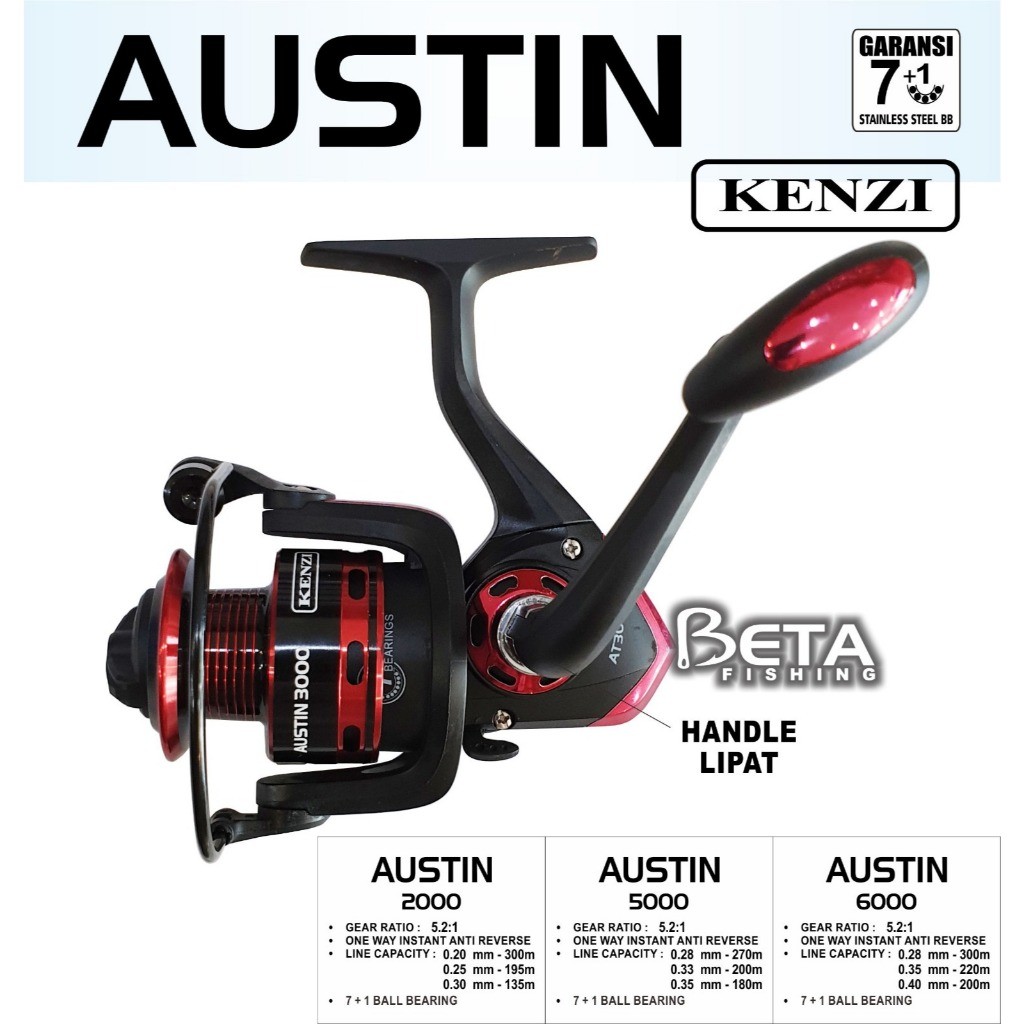 REEL KENZI AUSTIN Reel Pancing Handle Lipat Murah dan Kuat