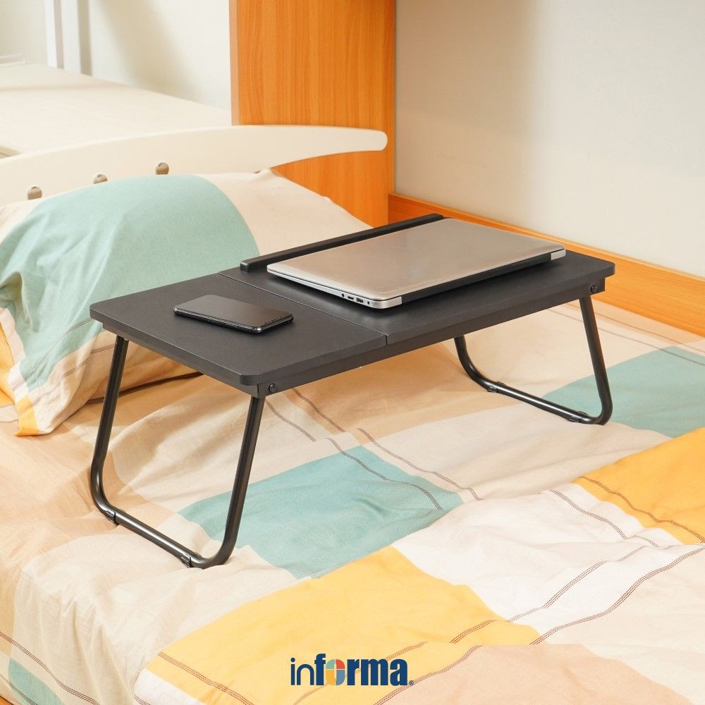 Informa Oxy Meja Laptop Lipat Anak - Hitam Folding Table Foldable Study Desk Mini Serbaguna Tatakan 