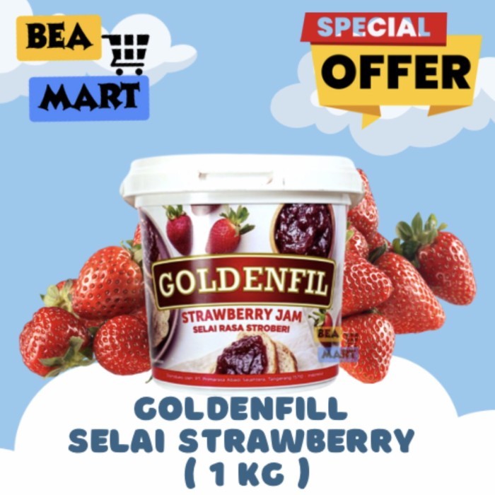 

Goldenfill STRAWBERRY Jam 1kg | Selai Goldenfil Stoberi Strawberi Fruit Jam 1 kg