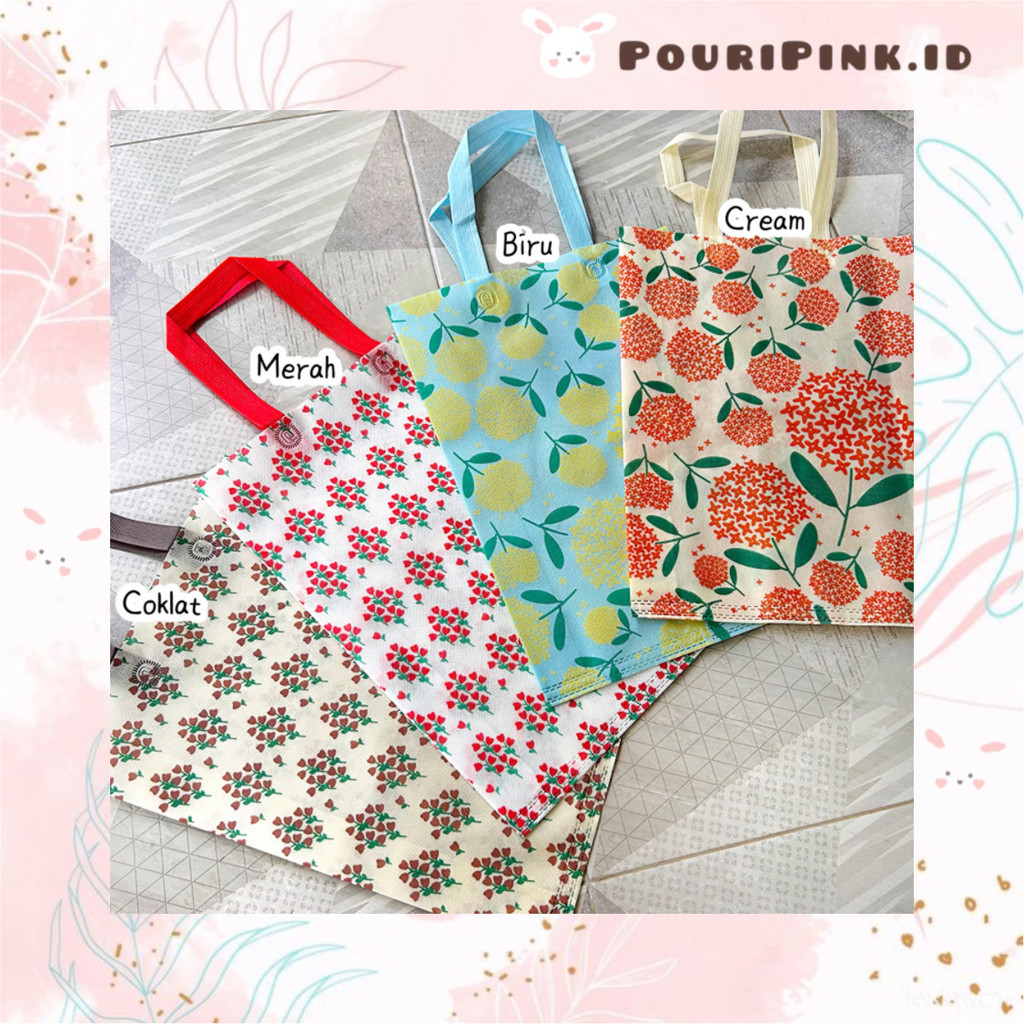

Tas Tenteng Belanja Kampus Kado Karakter Tulip Edelweiss Tote Bag Flower Hampers Parcel Goodie Bag Spunbond Hantaran Ultah Hadiah Mtp Banjar Martapura PouriPink.id