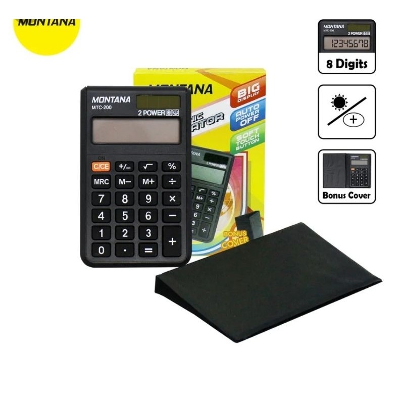 

Kalkulator MONTANA Alat Hitung 8 Digit Calculator Big Display 2 Power MTC-200 P