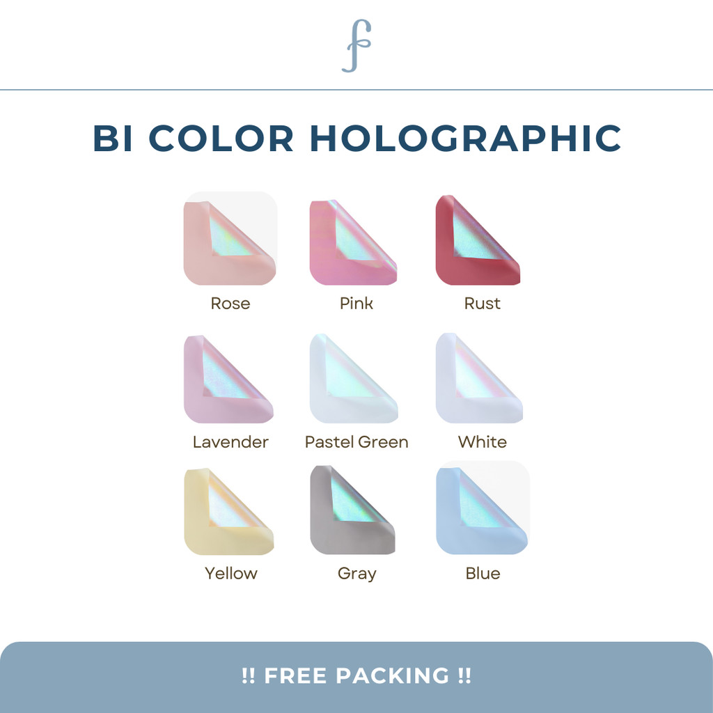 

[20 lmbr] Kertas Buket Bunga Bi Color Hologram / Holographic Symphony Silk / Flower Wrapping Paper