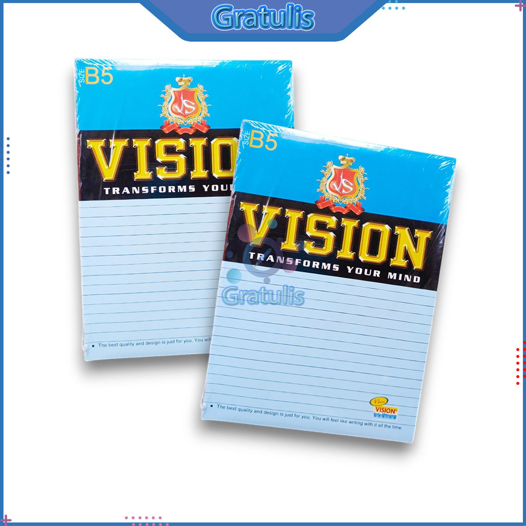 

BUKU TULIS NOTEBOOK VISION 42 LEMBAR (1 PACK/6 BUKU) / BUKU TUGAS HARIAN BOXY / BUKU CATATAN UKURAN B5 / WRITE BOOK 1 PAK