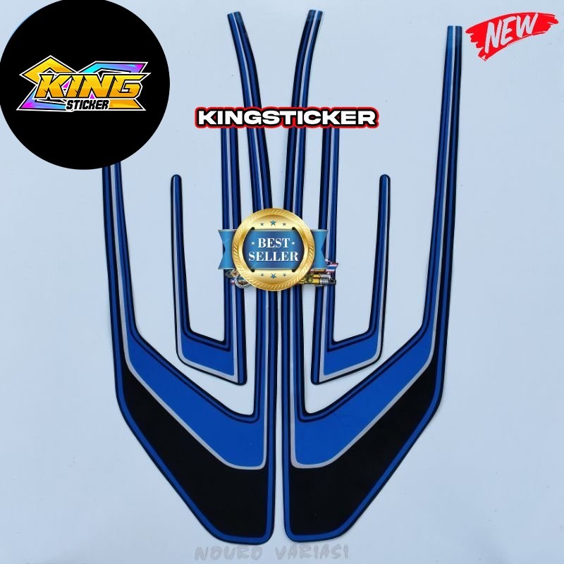 Striping stiker motor striping honda GL100 GL 100 K 1990 hitam biru
