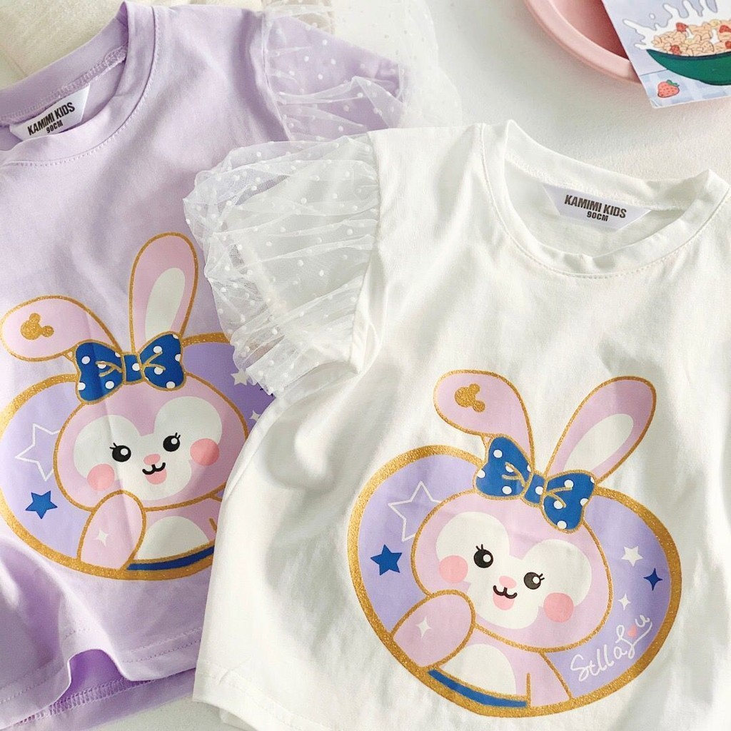 Baju Kaos Atasan Anak Perempuan Kelinci Lengan Balon Tutu Baju Anak Perempuan